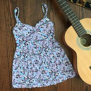 Kina purple floral tank top